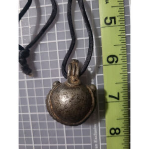 Vintage 70s Ethnic Silver Tone Metal Bell Necklace
